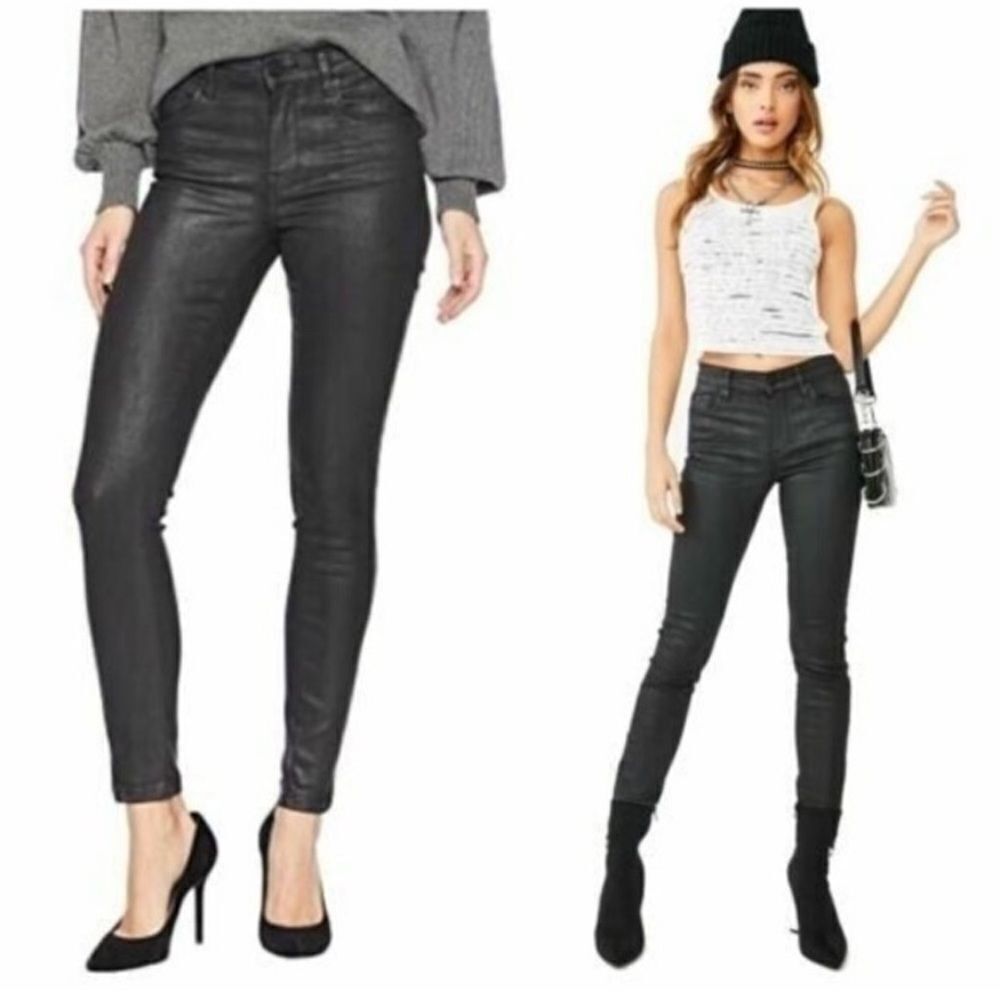 New Blank NYC THE BOND Black faux  Leather coated jeans pants - Picture 3 of 8